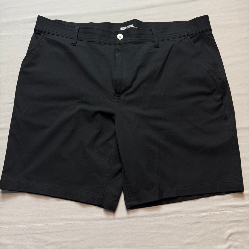 32 Degrees Cool Stretch Performance Shorts Mens 40 Black Flat Front Golf Active